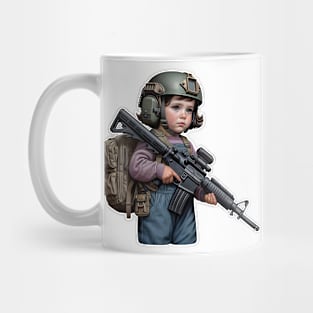 The Little Girl and a Gun Mug